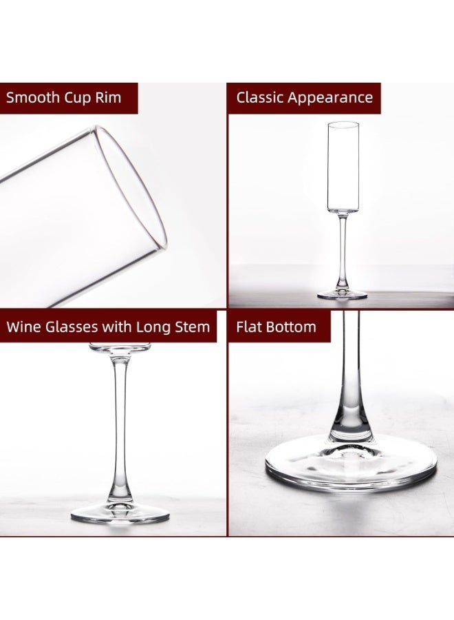 DubaiCrystal Champagne Flutes Set of 6, 6oz Classic Champagne Glasses, Sparkling Wine Glass, Stemmed Champagne Flutes for Party, Wedding and Home - Clear - Image 3